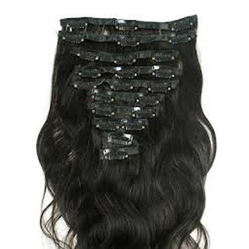 clip in human hair 

weft